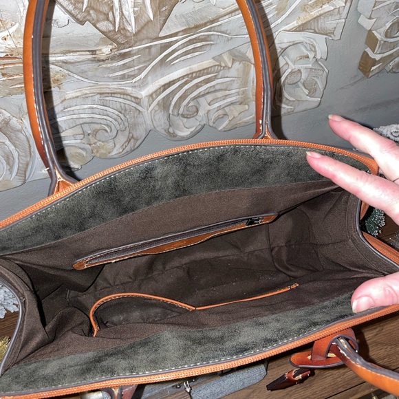 NWOT Hema Zhuofan Dark Grey and Cognac Brown Shoulder/Handbag Purse - Picture 4 of 4